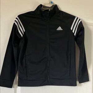 Adidas Black Track Jacket with White Stripes